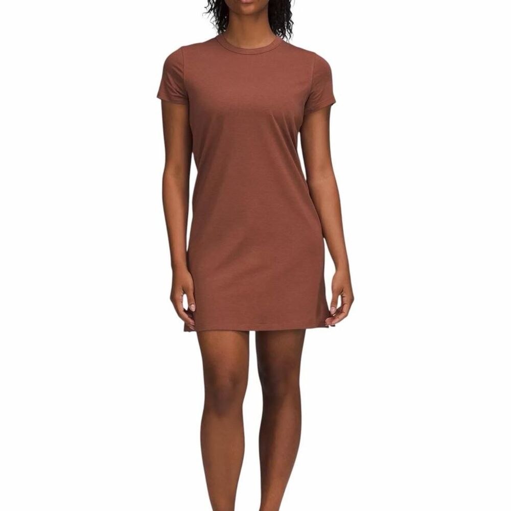 Lululemon Classic-Fit Cotton-Blend T-Shirt Dress in Ancient Copper